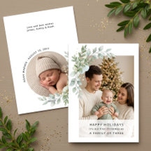 Trendig minimalistisk julfoto för familjens första