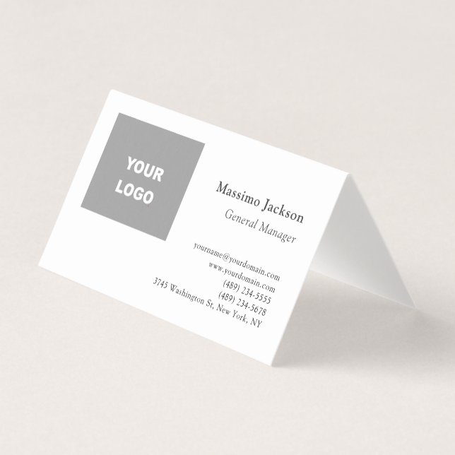 Trendig minimalistisk modern Lägg till din logotyp Visitkort (Framsida)