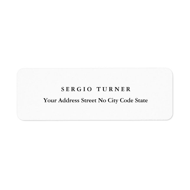 Trendig Minimalistisk Professionell Namn Adress Returadress Etikett (Framsidan)