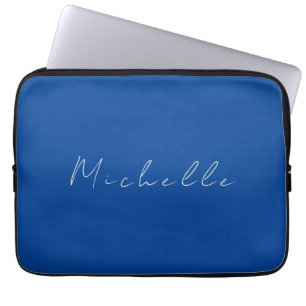 Trendig - minimalistiskt, modern handskriven blått laptop fodral
