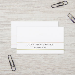 Trendig Minimalistiskt Plain Elegant Guld White Lu Visitkort