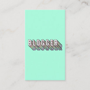 Trendig mint grönt 3d bloggare för typografi visitkort