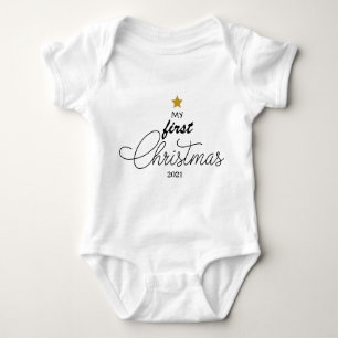 Trendig Mitt första julskript Baby One-Biet Ba T Shirt
