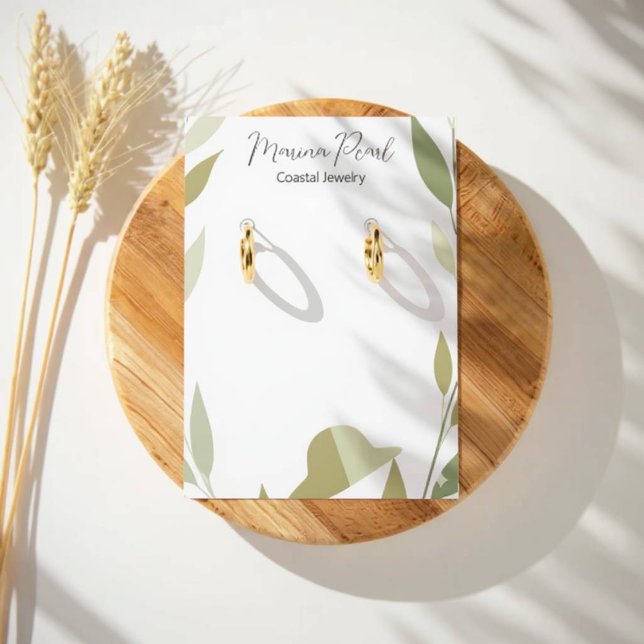 Trendig mjuk lövverkshatt Konstnärlig designkort Visitkort (Hat Foliage Design)