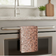 Trendig Mocha Mousse 3D Cube Kitchen Towel