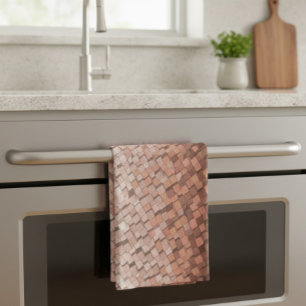 Trendig Mocha Mousse 3D Cube Kitchen Towel Kökshandduk