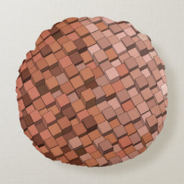"Trendig Mocha Mousse Geometric 3D Cube Rund Kudde
