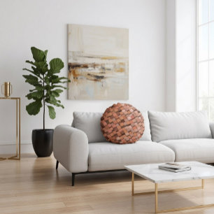 "Trendig Mocha Mousse Geometric 3D Cube Rund Kudde