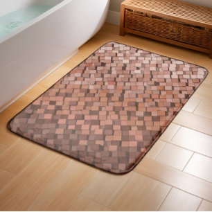 Trendig Mocha Mousse Geometrisk Badrumsmatta