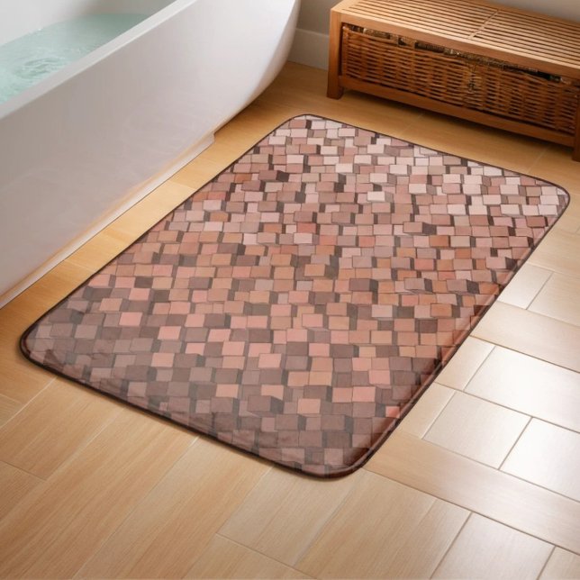 Trendig Mocha Mousse Geometrisk Badrumsmatta (Skapare uppladdad)