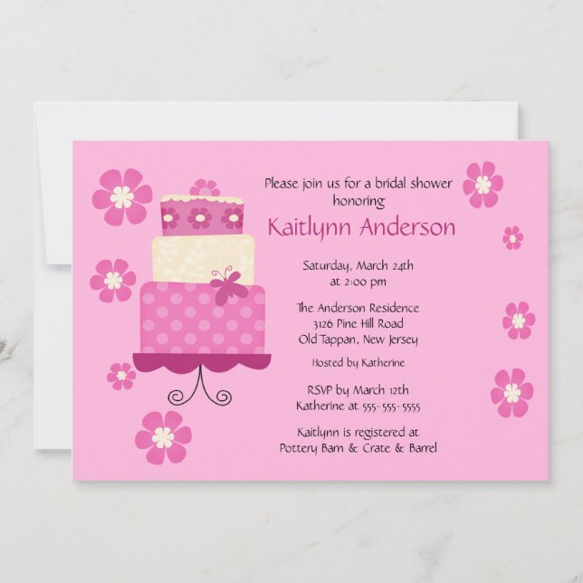 Trendig Mod Cake Inbjudningskort för möhippan (Framsida)