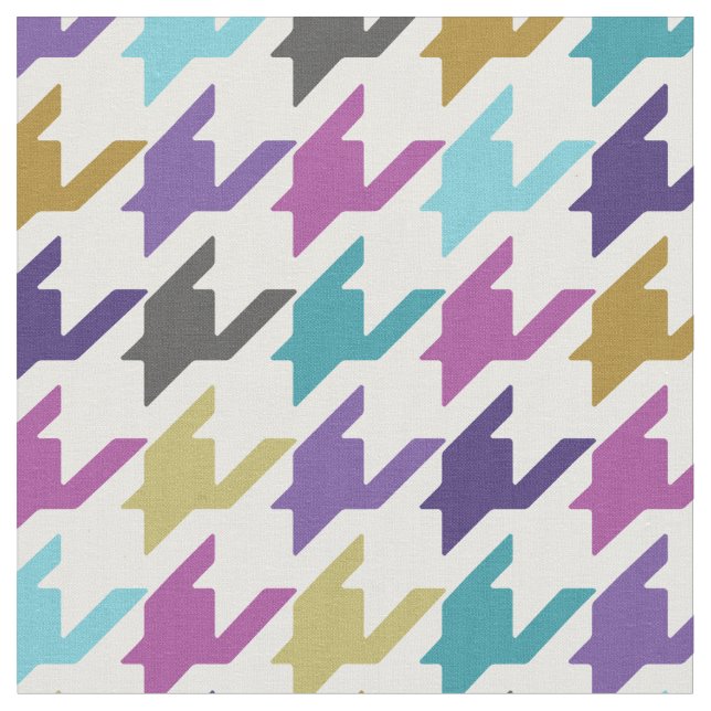 Trendig mode färgad houndstooth mönster tyg (Närbild)