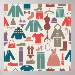 Trendig Mode Mönster Snyggt Clothing Graphic Poster