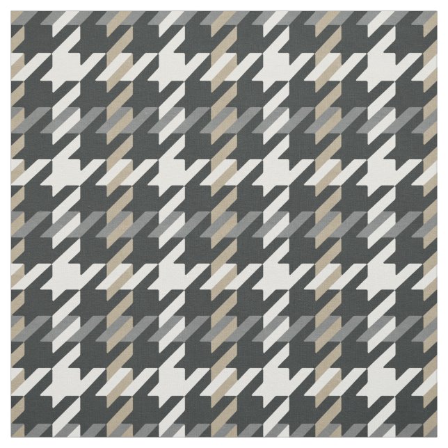 Trendig mode neutralt Houndstooth plaid mönster Tyg (Provkarta)