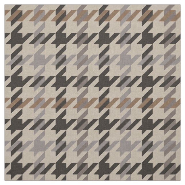 Trendig mode neutralt Houndstooth plaid mönster Tyg (Provkarta)