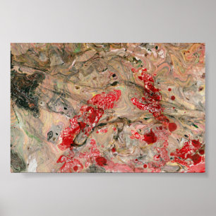 Trendig Modern Abstrakt Art Black Brown Grönt Poster