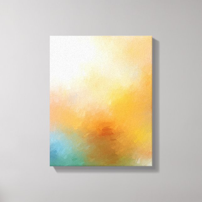 Trendig Modern Abstrakt Art Red Gult Blue Grönt Canvastryck (Framsida)