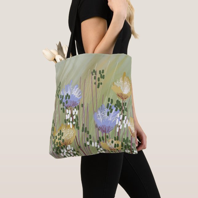 Trendig Modern Abstrakt Blommig Tygkasse (Närbild)