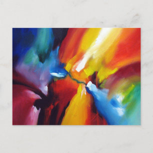 Trendig Modern Abstrakt Expressionism Målning Vykort