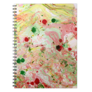 Trendig Modern Abstrakt Rosa Red Gult Grönt Anteckningsbok