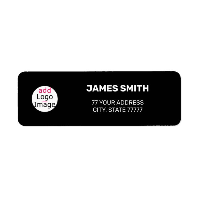 Trendig Modern Anpassningsbar Extravagant Black Returadress Etikett (Framsidan)