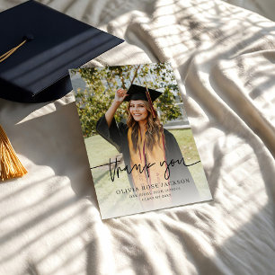 Trendig Modern Avslappnad Photo Studenten Tack Kort