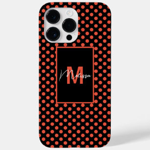 Trendig & Modern Black Doted Rosa Salmon Monogram