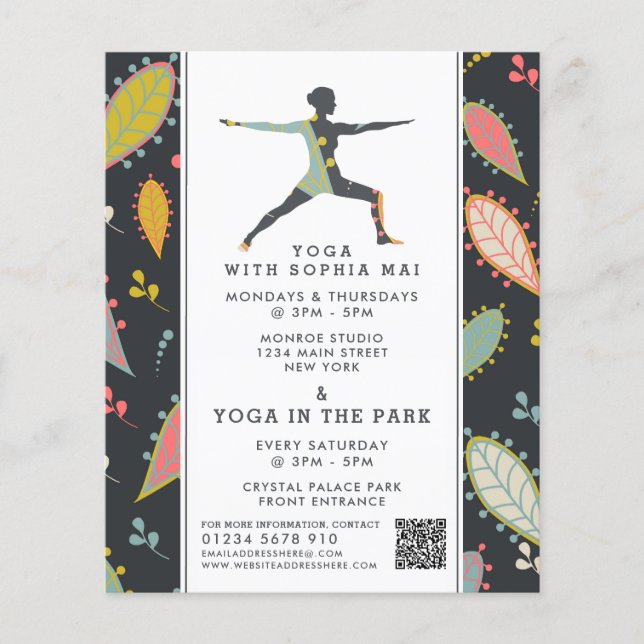 Trendig Modern Boho Yoga-reklam Flygblad (Framsidan)