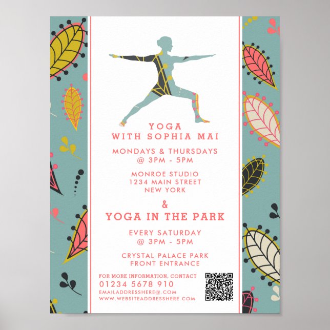 Trendig Modern Boho Yoga-reklam Poster (Framsidan)