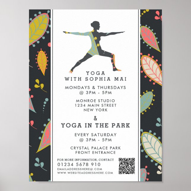 Trendig Modern Boho Yoga-reklam Poster (Framsidan)