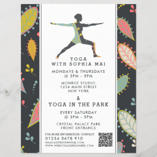 Trendig Modern Boho Yoga-reklam Reklamblad