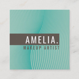 TRENDIG MODERN BUSINESS Curved linjer myntsylt Fyrkantigt Visitkort