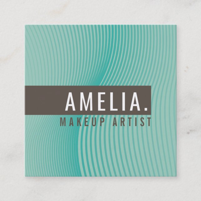 TRENDIG MODERN BUSINESS Curved linjer myntsylt Fyrkantigt Visitkort (Framsida)