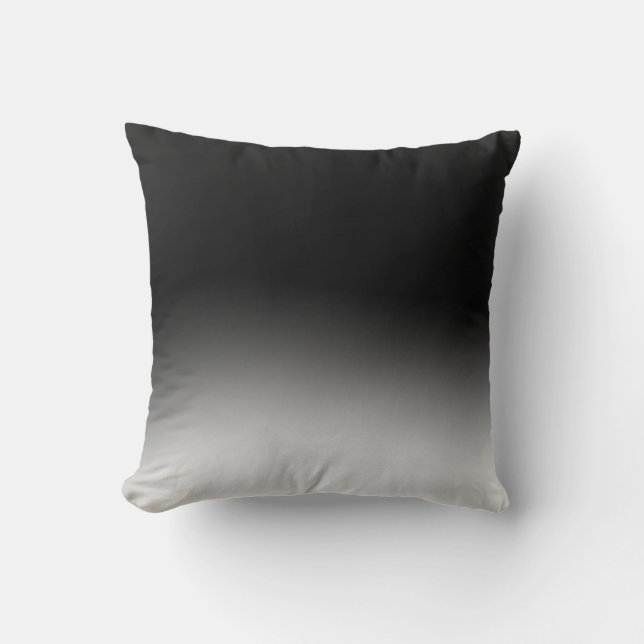 Trendig modern chic abstrakt svart och vit ombré kudde (Framsida)