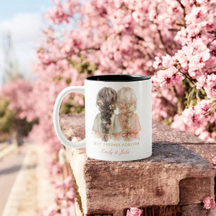 Trendig Modern Chic Best Friends BFF Anpassningsba Två-Tonad Mugg