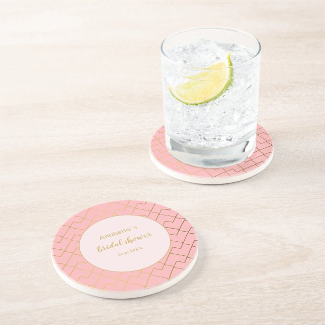 Trendig Modern Chic Geometrisk Guldrosa Rosa Underlägg (Sidan)