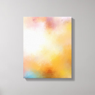 Trendig Modern Colorful Abstrakt Art Red Gult Canvastryck