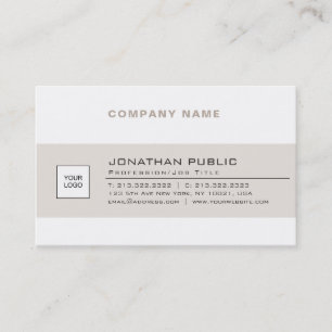 Trendig Modern Company Logotyp Beige White Smart P Visitkort