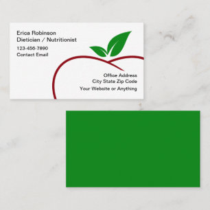 Trendig Modern Dietist Nutritionist Visitkort