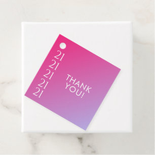 Trendig Modern Djärv Rosa Gradient 21-årsdag Gåvor Etiketter