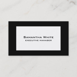 Trendig Modern Elegant Black Gräns White Visitkort