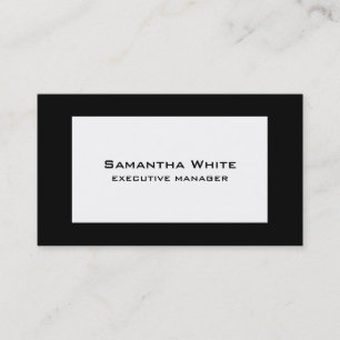 Trendig Modern Elegant Black Gräns White Visitkort