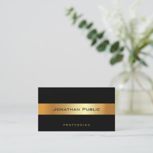 Trendig Modern Elegant Black Guld Professionell Visitkort
