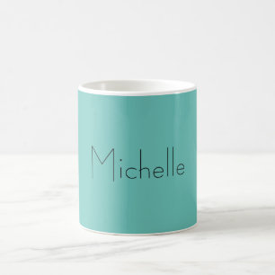 Trendig Modern Elegant Enkel blå vit Kaffemugg