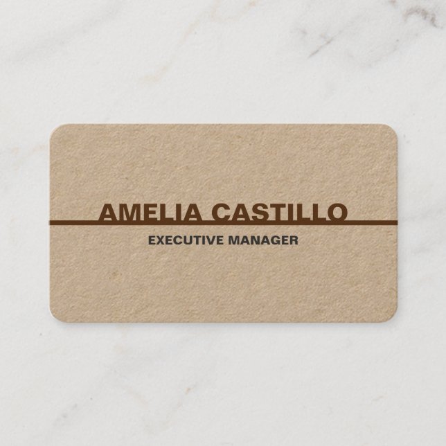 Trendig Modern Elegant - enkel Premium Kraft Visitkort (Framsida)