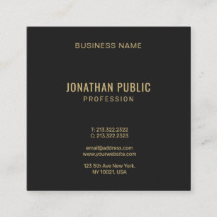 Trendig Modern Elegant Guld Font Text Professionel Fyrkantigt Visitkort
