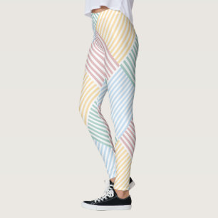Trendig Modern Elegant Rosa ros Blue Grönt Gult Leggings