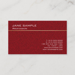 Trendig Modern enkel design Elegant Mörk Red Färg Visitkort