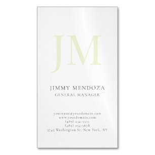 Trendig modern enkel professionell monogram magnetiska visitkort