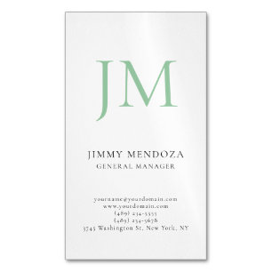 Trendig modern enkel professionell monogram magnetiska visitkort